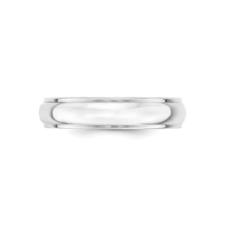 10k White Gold Domed wedding band ring alternate angle