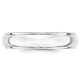 14K White Gold Edged Domed Wedding Band Solid 5mm Wide