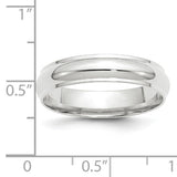 14K White Gold Edged Domed Wedding Band Solid 5mm Wide