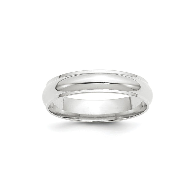 10k White Gold Domed wedding band ring