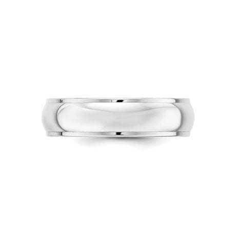 10k White Gold Domed wedding band ring alternate angle