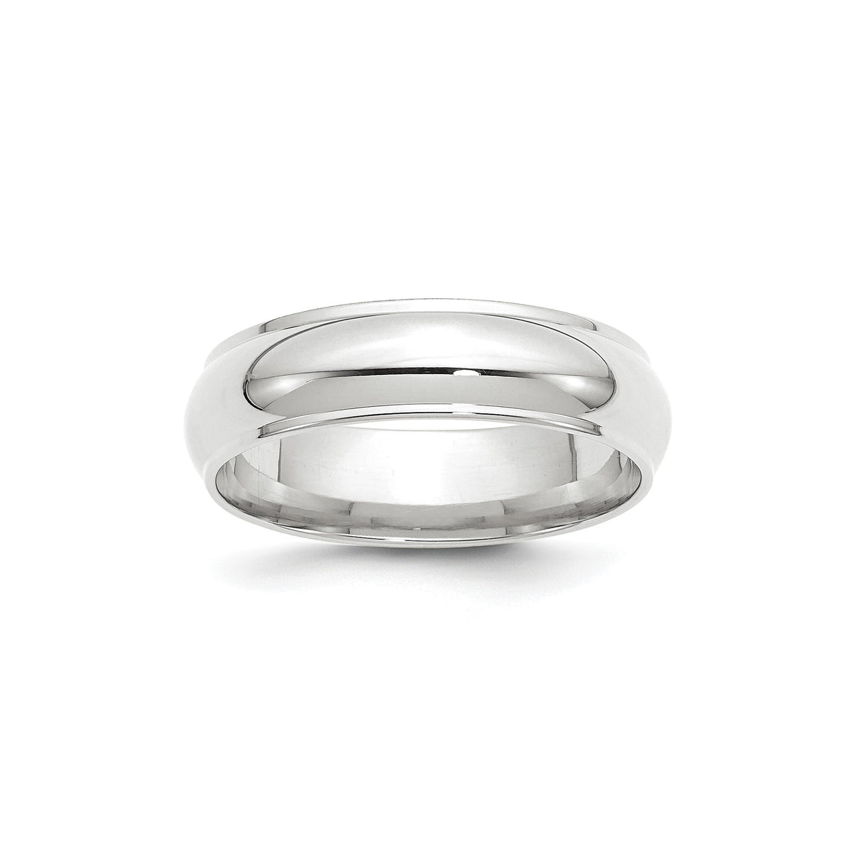 10k White Gold Domed wedding band ring
