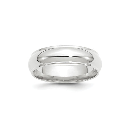 10k White Gold Domed wedding band ring
