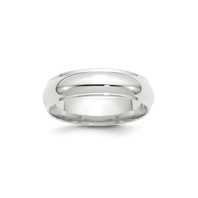10k White Gold Domed wedding band ring