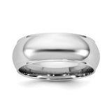 10k White Gold Domed wedding band ring