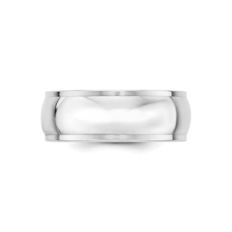 10k White Gold Domed wedding band ring alternate angle