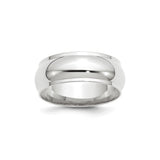 10k White Gold Domed wedding band ring