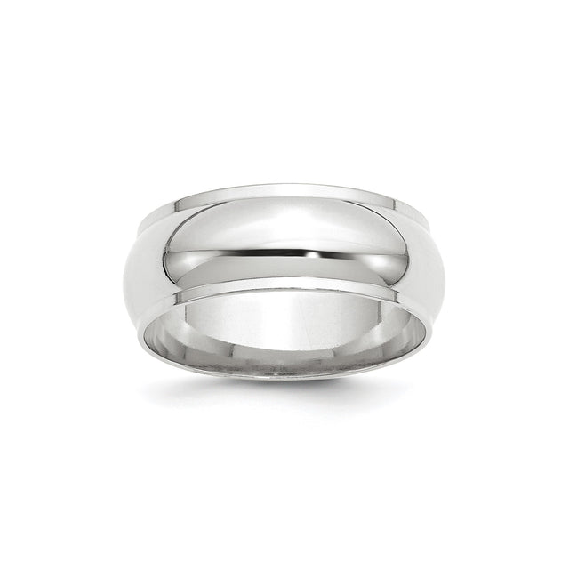 10k White Gold Domed wedding band ring