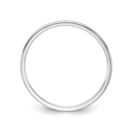 10k White Gold Domed, Lightweight wedding band ring alternate angle