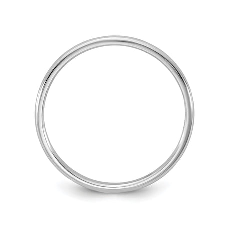 10k White Gold Domed, Lightweight wedding band ring alternate angle