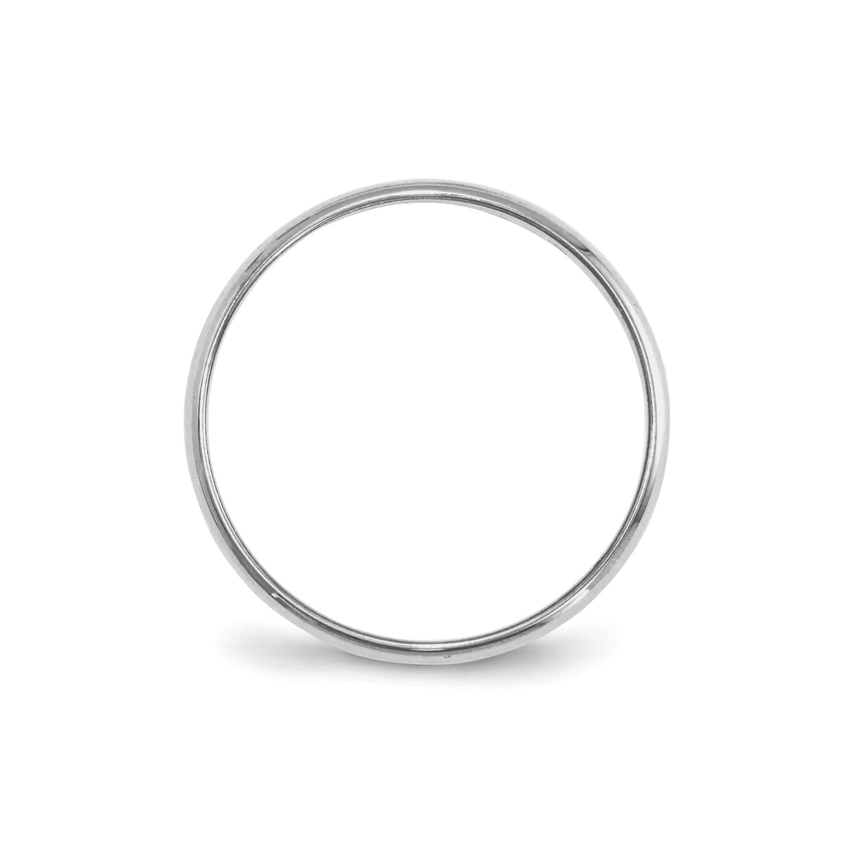 14k White Gold Domed, Lightweight wedding band ring alternate angle