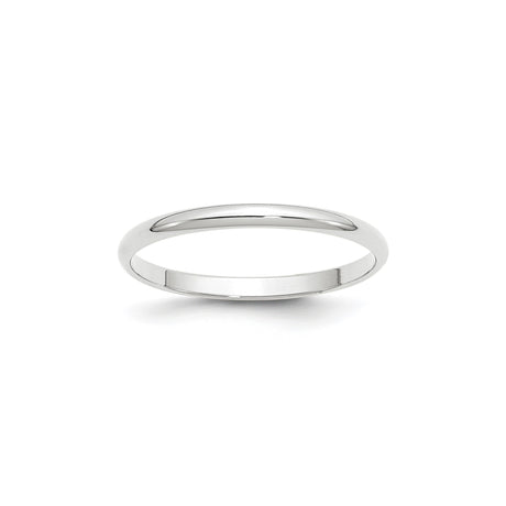 10k White Gold Domed, Lightweight wedding band ring