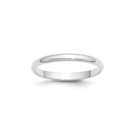 10k White Gold Domed, Lightweight wedding band ring