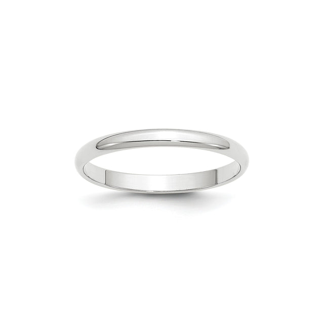 10k White Gold Domed, Lightweight wedding band ring