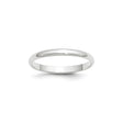 14k White Gold Domed, Lightweight wedding band ring