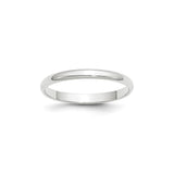 14k White Gold Domed, Lightweight wedding band ring