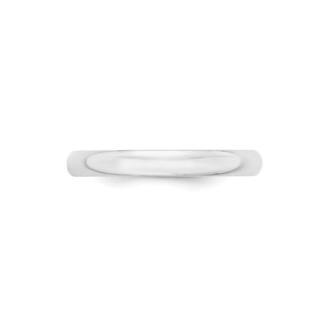 10k White Gold Domed, Lightweight wedding band ring alternate angle