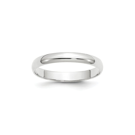 10k White Gold Domed, Lightweight wedding band ring