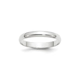 14k White Gold Domed, Lightweight wedding band ring