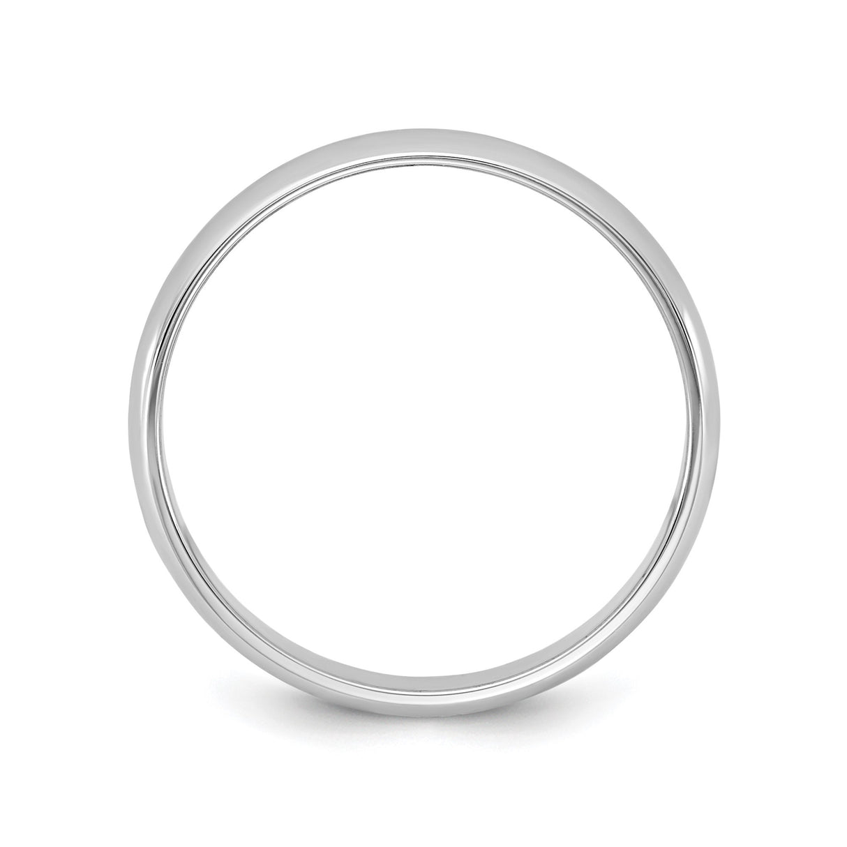 10k White Gold Domed, Lightweight wedding band ring alternate angle