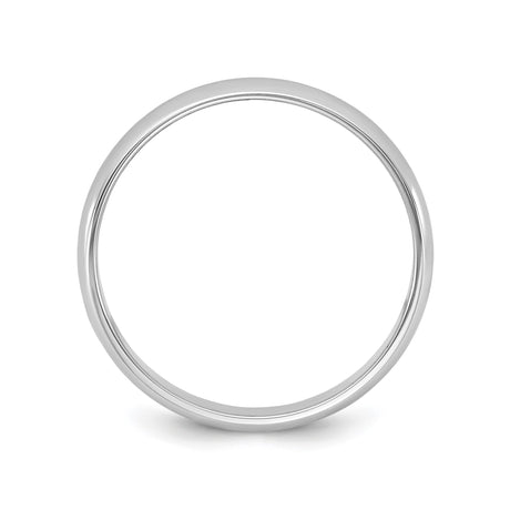 10k White Gold Domed, Lightweight wedding band ring alternate angle