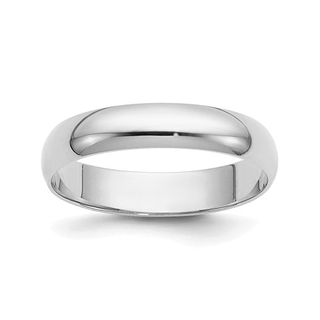 14k White Gold Domed, Lightweight wedding band ring