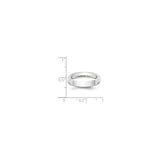 10k White Gold Domed, Lightweight wedding band ring shown for scale
