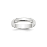 10k White Gold Domed, Lightweight wedding band ring
