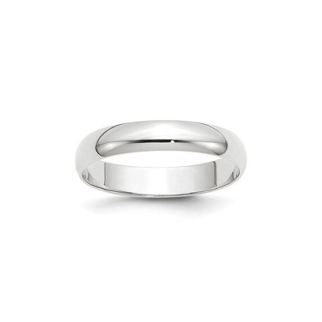 10k White Gold Domed, Lightweight wedding band ring