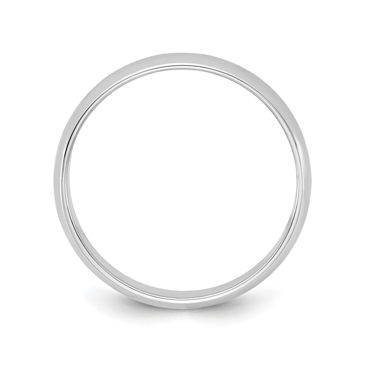 10k White Gold Domed, Lightweight wedding band ring alternate angle