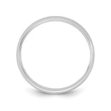 14k White Gold Domed, Lightweight wedding band ring alternate angle