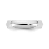 10k White Gold Domed, Lightweight wedding band ring detail view