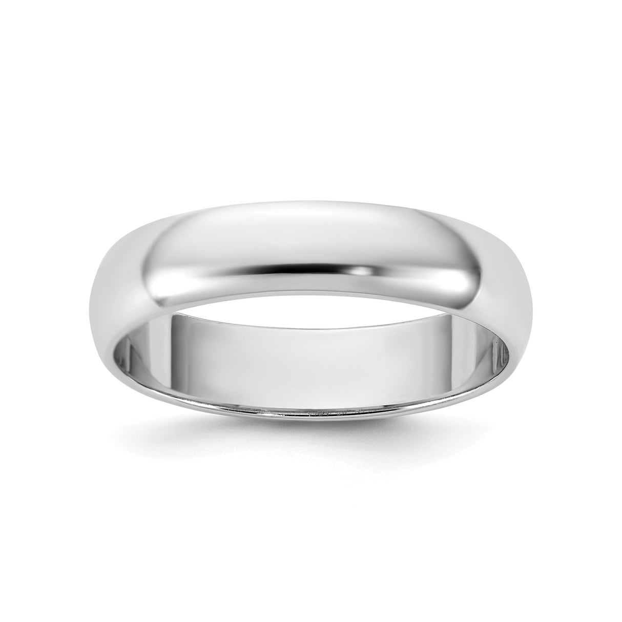 10k White Gold Domed, Lightweight wedding band ring