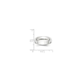 10k White Gold Domed, Lightweight wedding band ring shown for scale