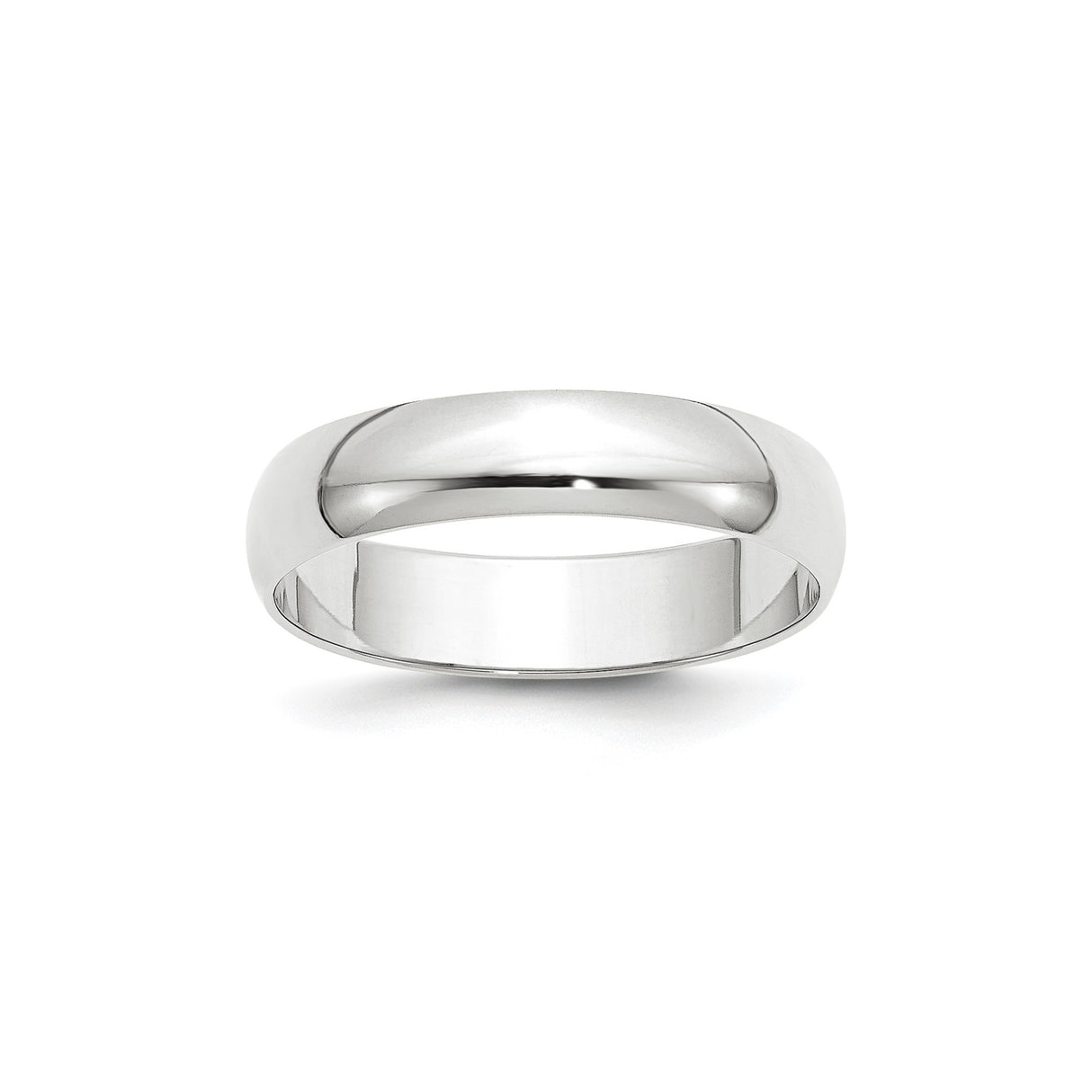 10k White Gold Domed, Lightweight wedding band ring