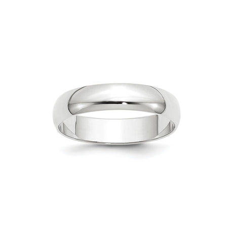 10k White Gold Domed, Lightweight wedding band ring
