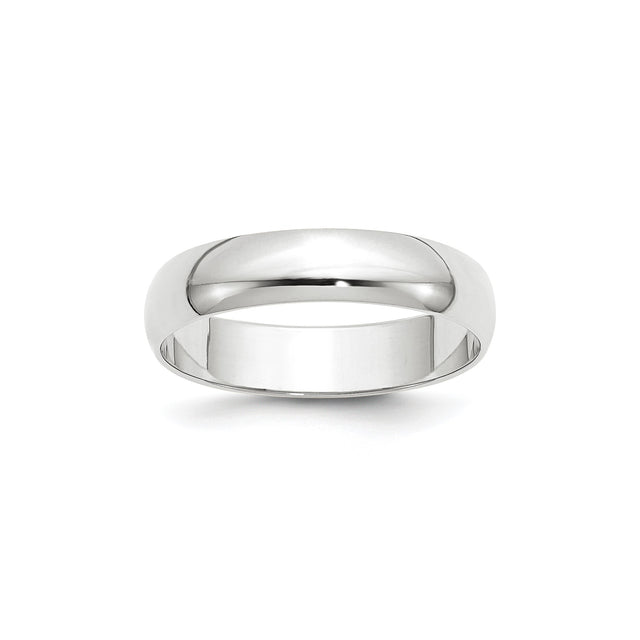10k White Gold Domed, Lightweight wedding band ring
