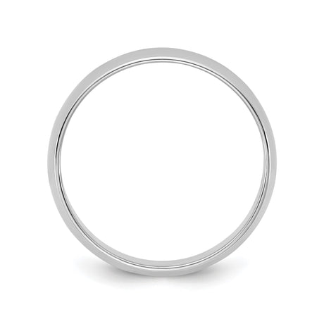10k White Gold Domed, Lightweight wedding band ring alternate angle