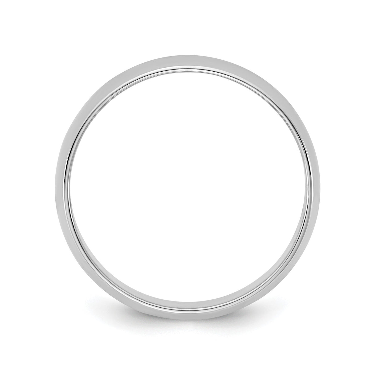 14k White Gold Domed, Lightweight wedding band ring alternate angle