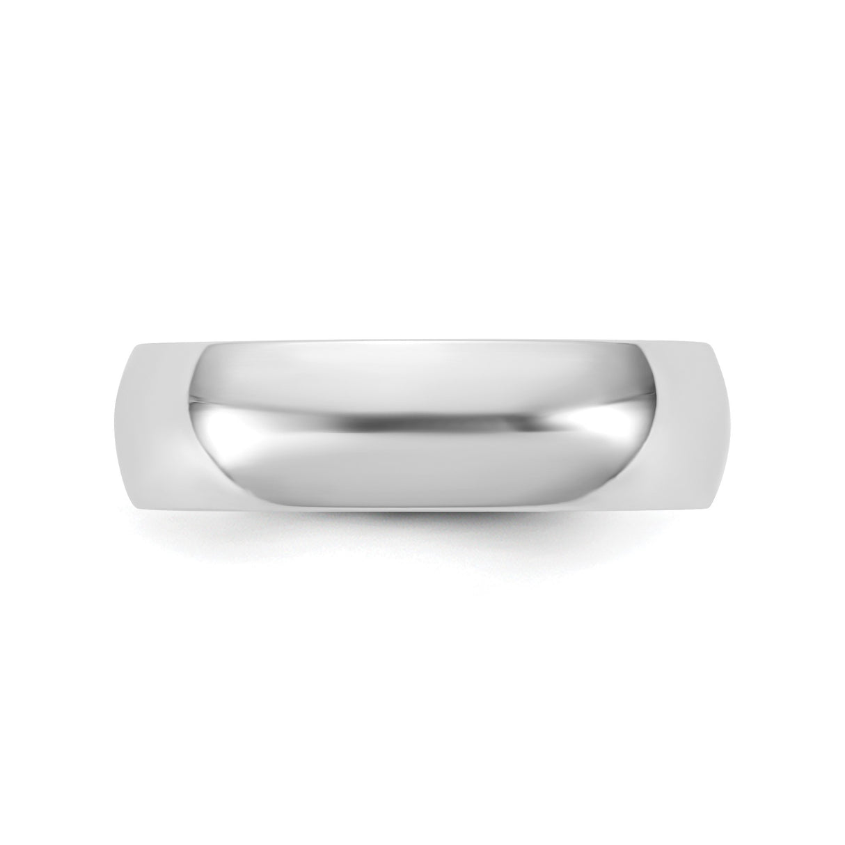 10k White Gold Domed, Lightweight wedding band ring detail view