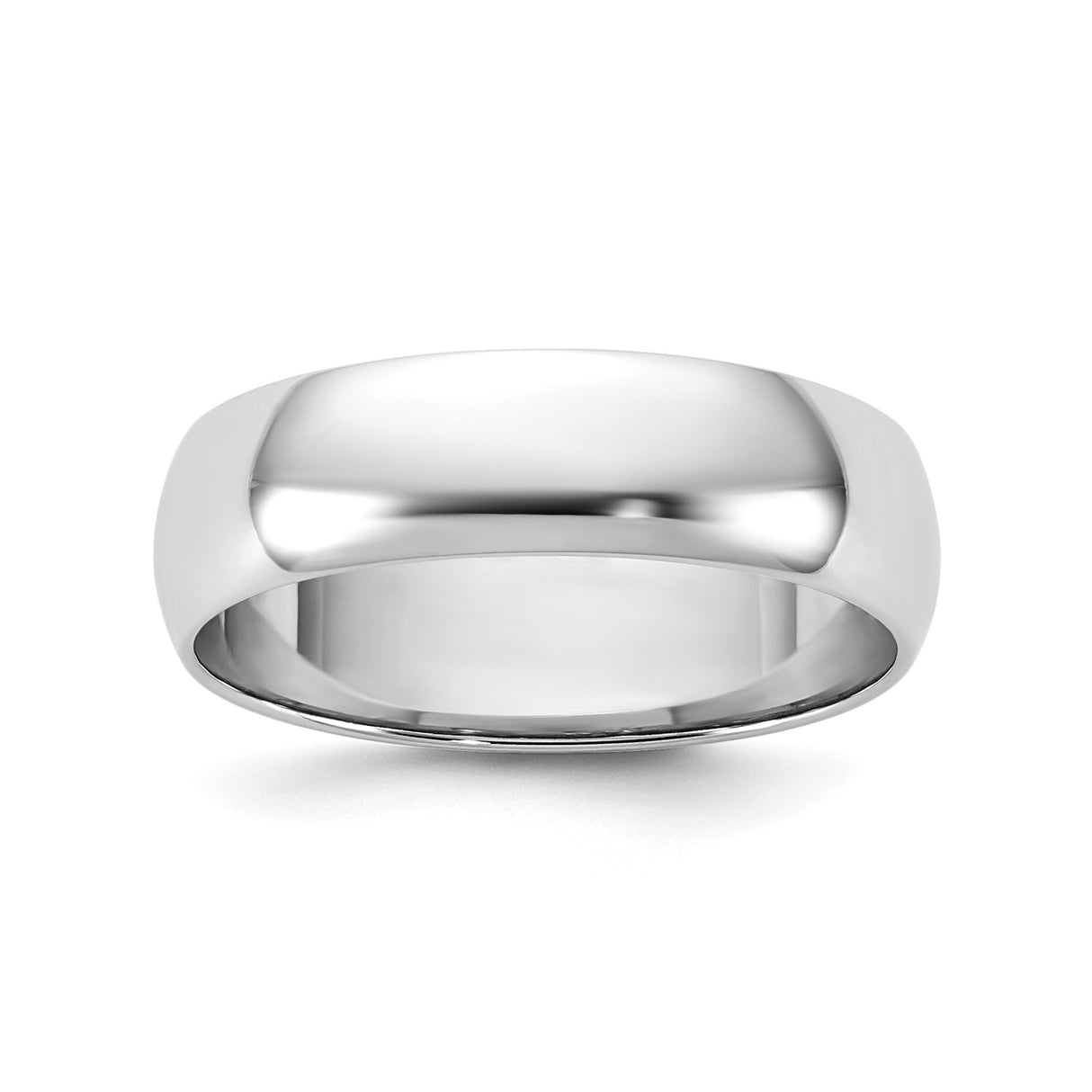 14k White Gold Domed, Lightweight wedding band ring