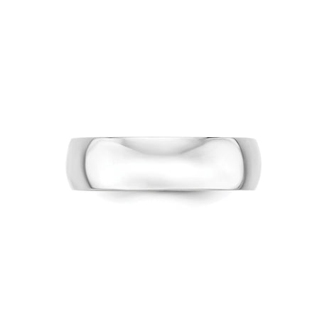 10k White Gold Domed, Lightweight wedding band ring alternate angle