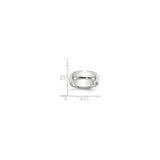 10k White Gold Domed, Lightweight wedding band ring shown for scale