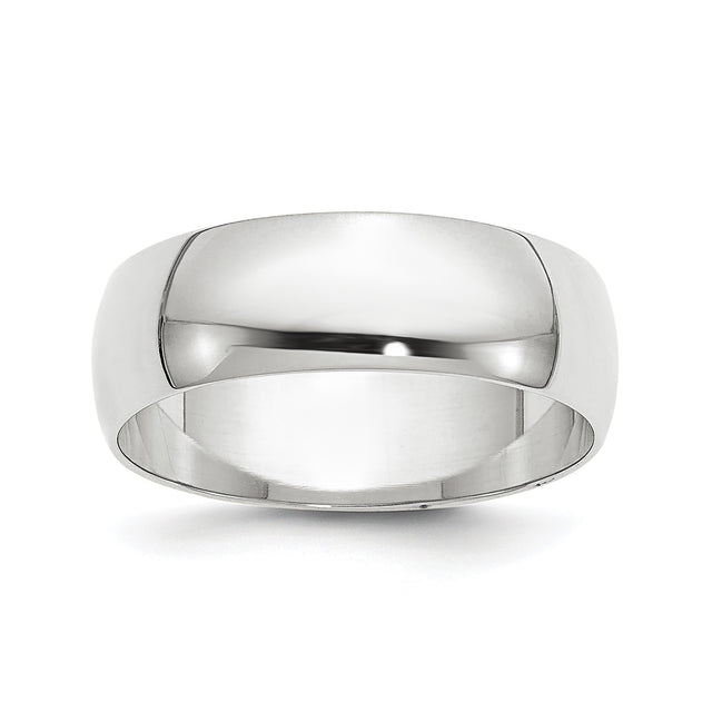 10k White Gold Domed, Lightweight wedding band ring