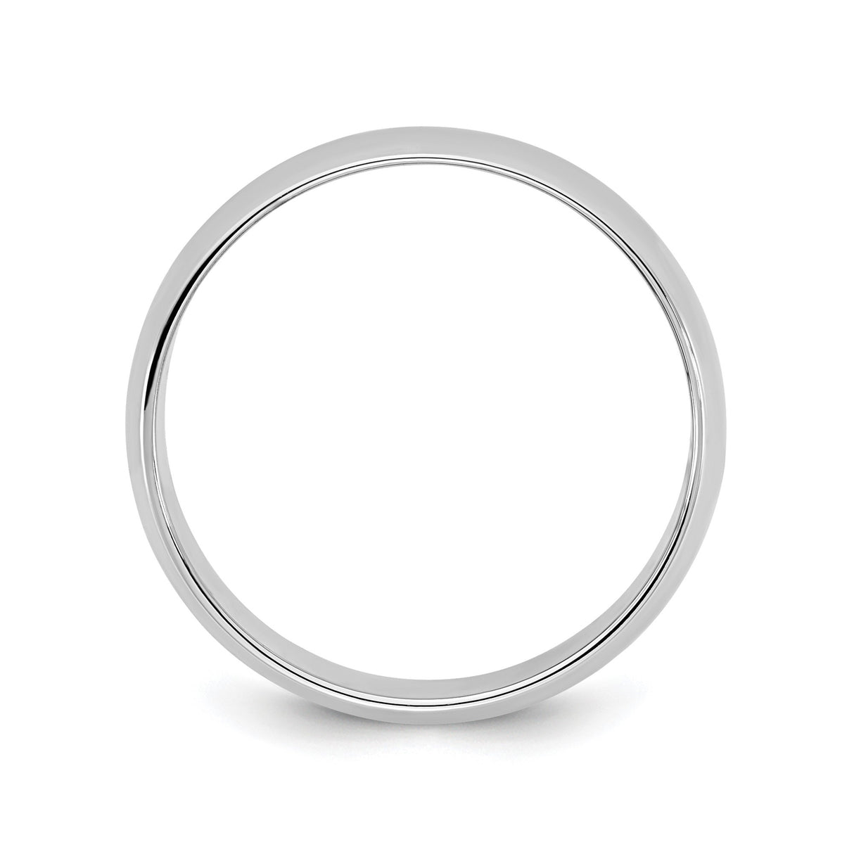 14k White Gold Domed, Lightweight wedding band ring alternate angle