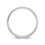 14k White Gold Domed, Lightweight wedding band ring alternate angle