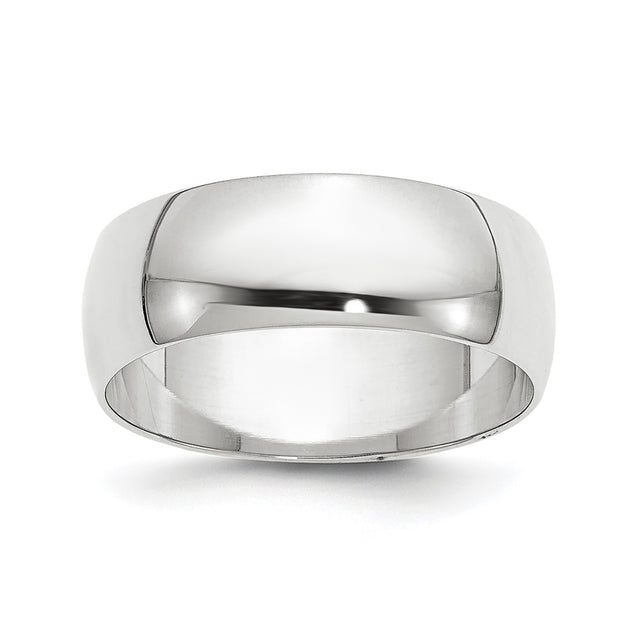 10k White Gold Domed, Lightweight wedding band ring