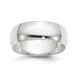 14k White Gold Domed, Lightweight wedding band ring