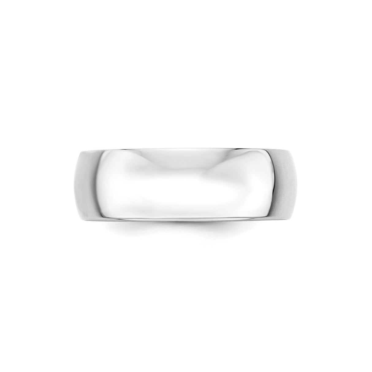 10k White Gold Domed, Lightweight wedding band ring alternate angle