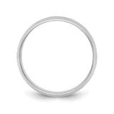 14k White Gold Domed, Lightweight wedding band ring alternate angle